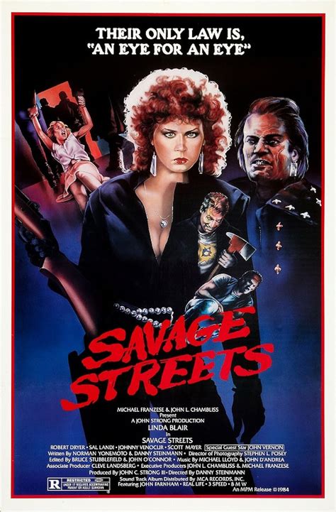 Savage Streets A teenage vigilante seeks revenge on a group of violent thugs who raped her handicapped sister and killed her best friend. 412 IMDb 6.2 1 h 33 min 1984 